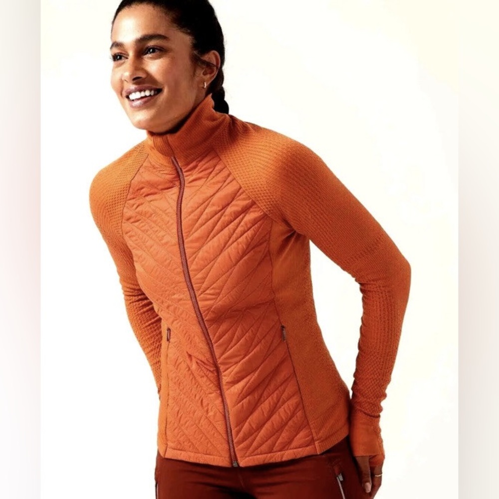 Athleta Women's Orange Flurry Force Insulated PrimaLoft Jacket Size Large